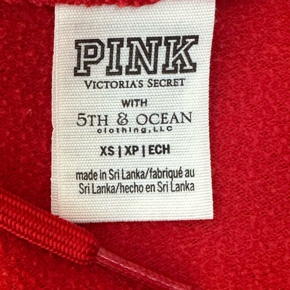 Victoria’s Secret Wisconsin Badgers Women’s  XS Zip-Up Hoodie Pink 5th & Ocean - Picture 6 of 10